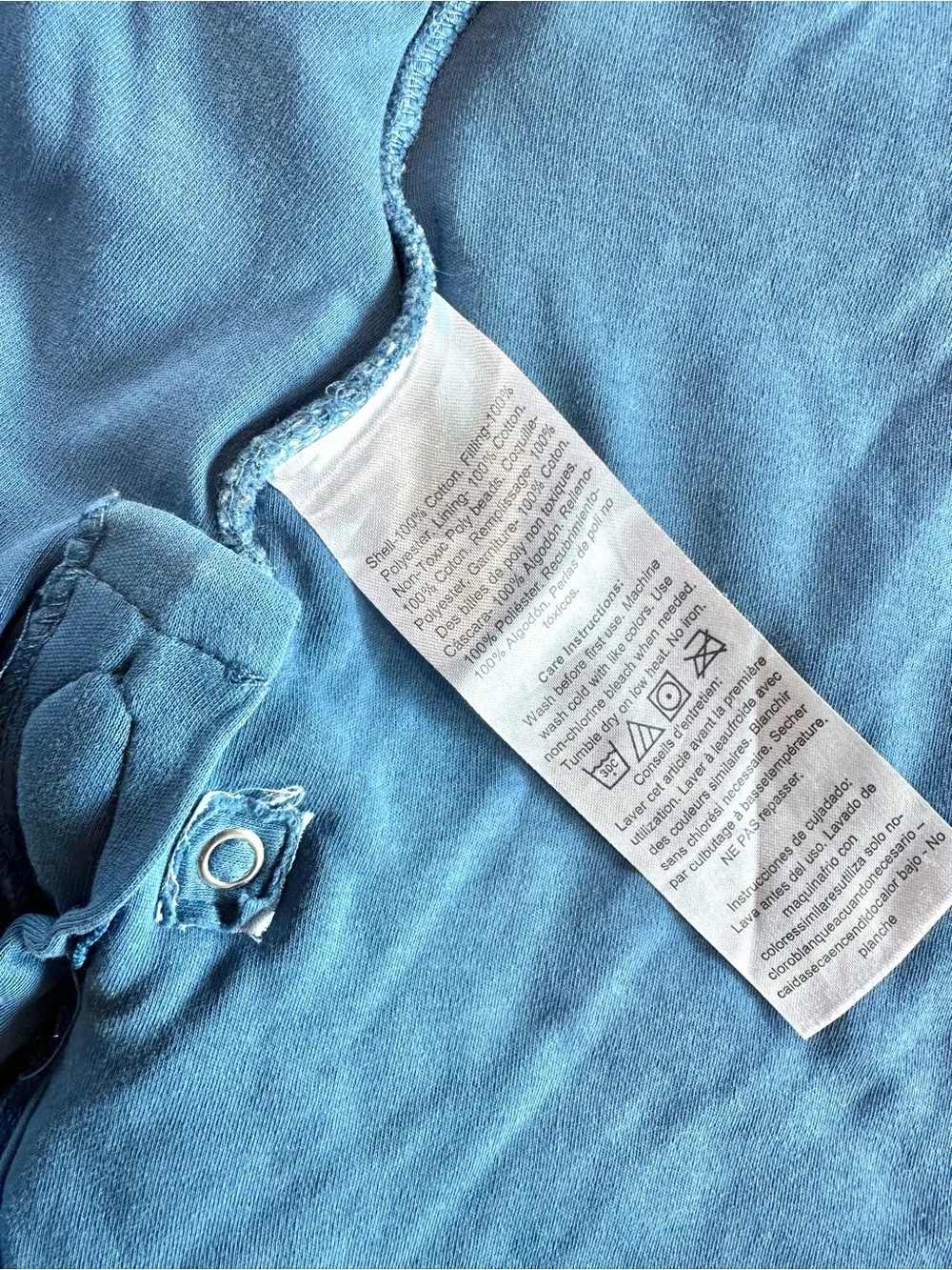 Nested Bean Blue Sleeveless Baby Sleep Sack with Embroidered Weighted Chick